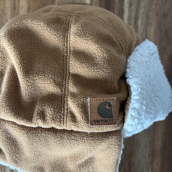 Carhartt Sherpa Lined Little Bubba Hat Ear Flaps Size Infant Toddler Winter Gorp - Picture 2 of 9